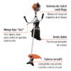 Guadaña a gasolina 63 cc mango "bici", 17" corte, truper