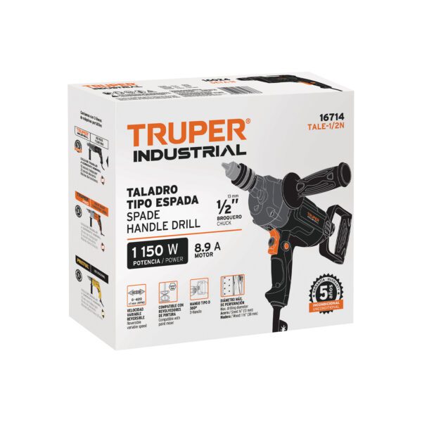 TALADRO TIPO ESPADA 1/2 1150W TRUPER 16714 - Imagen 4