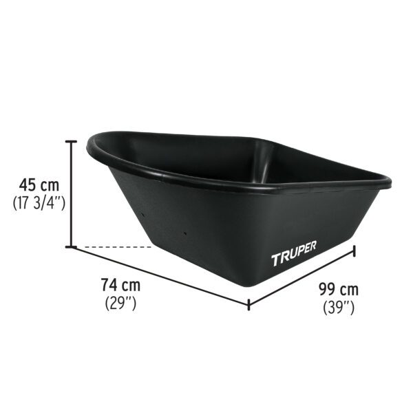 CARRETA 6 FT3 PLASTICA NEUMATICA, TRUPER - Imagen 2