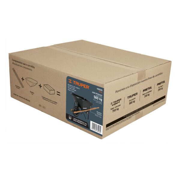 CARRETA 6 FT3 PLASTICA NEUMATICA, TRUPER - Imagen 4