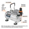 Compresor de diafragma para aerógrafo, 1/5 HP, 110 V - Imagen 2