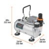 Compresor de diafragma para aerógrafo, 1/5 HP, 110 V - Imagen 3