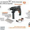 Combo rotomartillo 1/2" 700w, 6 brocas y lentes, industrial 100292 - Imagen 2