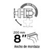 Prensa de banco 8" de hierro gris, Pretul - Imagen 4