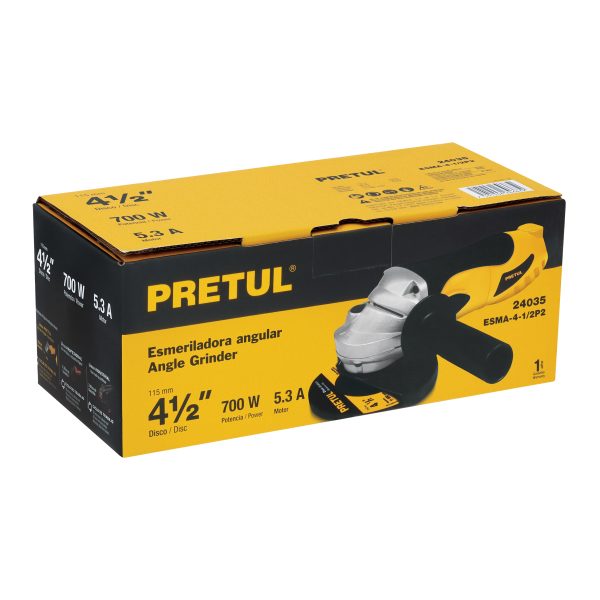 Esmeriladora angular 4-1/2", 700W, PRETUL 24035 - Imagen 4