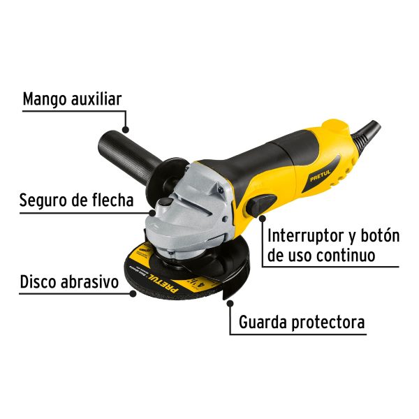 Esmeriladora angular 4-1/2", 700W, PRETUL 24035 - Imagen 3