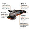 Esmeriladora angular 7", 2200W, TRUPER PRO 14012 - Imagen 2