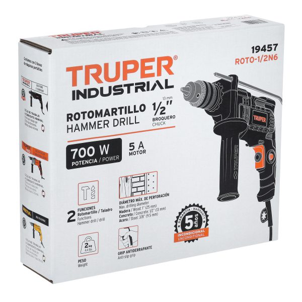 Rotomartillo 1/2", 700W, TRUPER INDUSTRIAL - Imagen 4