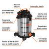 Aspiradora de sólidos y líquidos, 16 gal, acero inox, Truper - Imagen 3