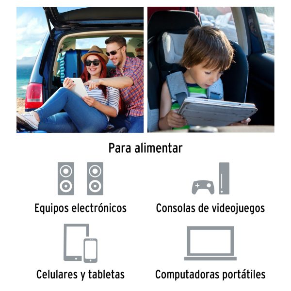 Inversor de corriente de 400 W con puertos USB, Truper 10449 - Imagen 7