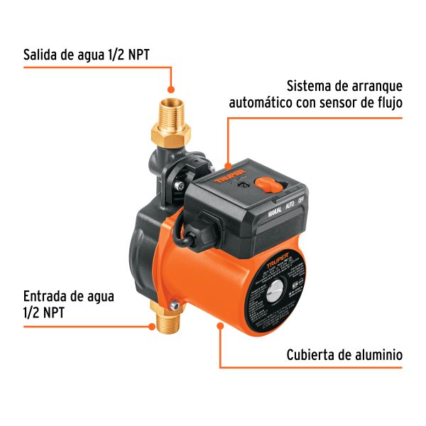 Bomba presurizadora 1/6 HP, TRUPER 14635 - Imagen 2