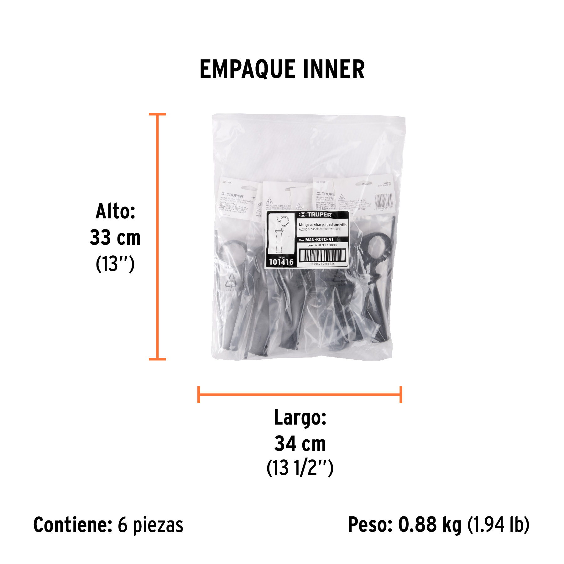 Mango de repuesto para ROTO-1/2A7,ROTO-1/2A8,ROTO-1/2A9 101416 - Imagen 3