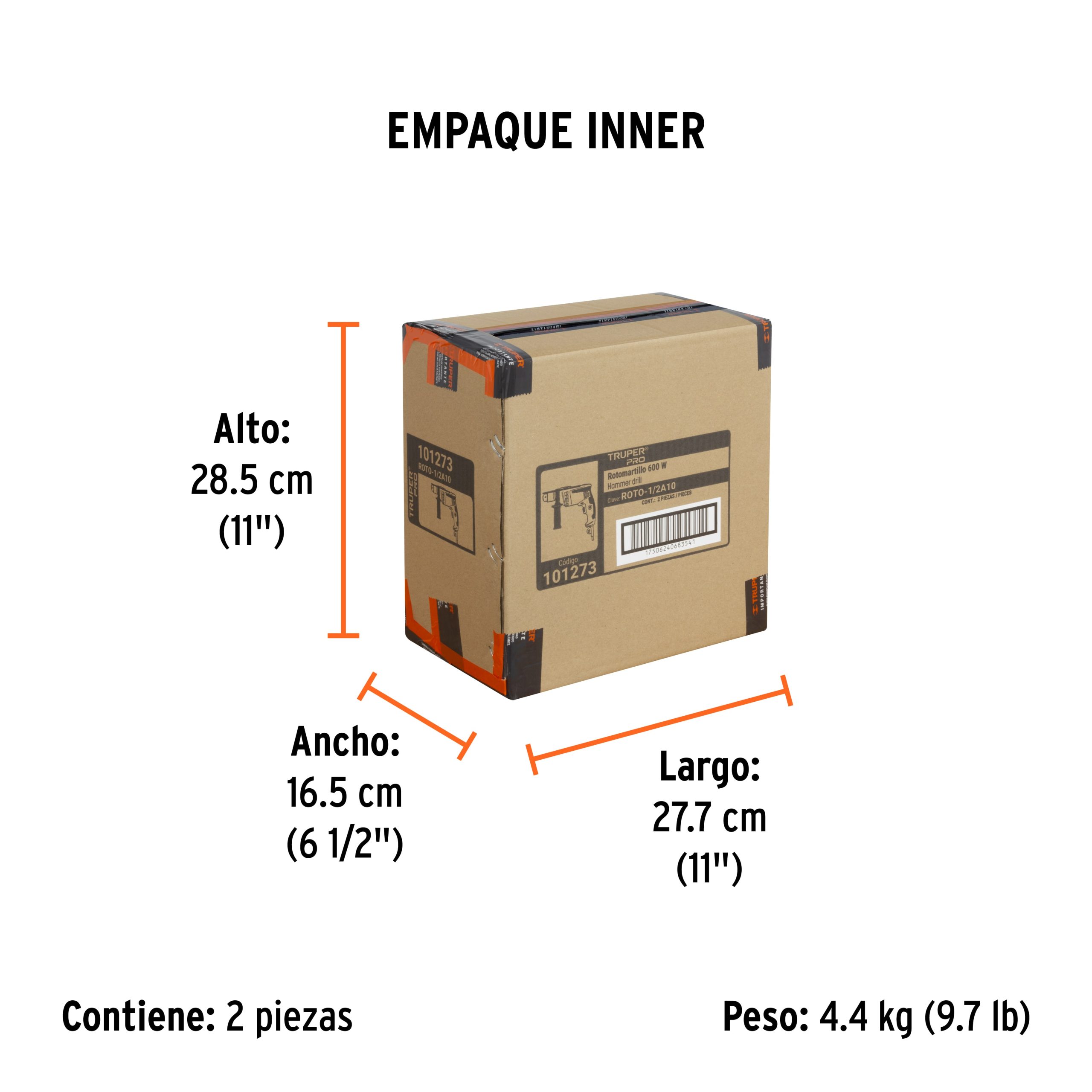 Rotomartillo 1/2", 600W, TRUPER PRO 101273 - Imagen 3