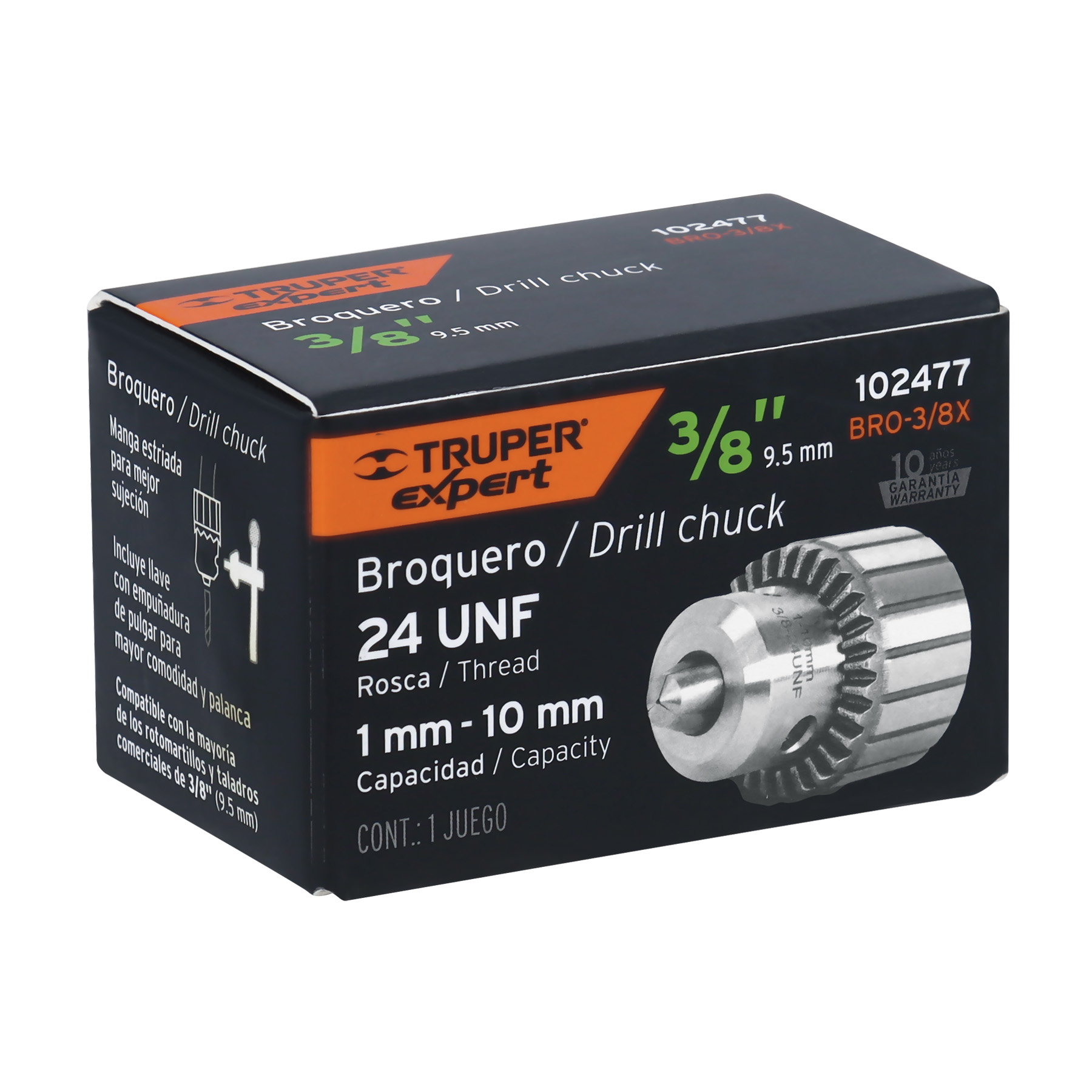 Broquero 3/8" con llave, cuerpo estriado, TRUPER EXPERT 102477 - Imagen 5