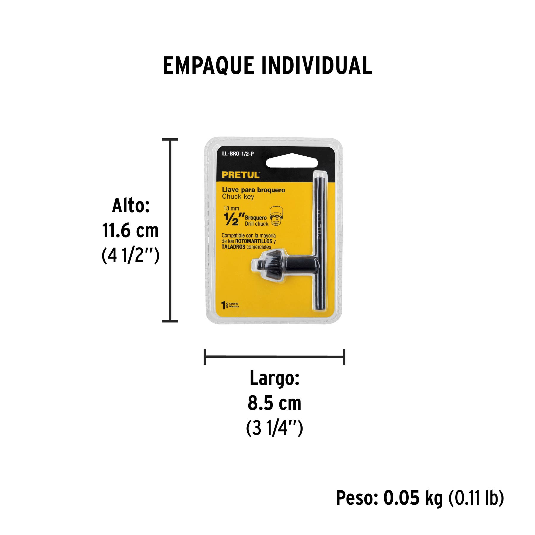 Llave para broquero de 1/2", PRETUL 27036 - Imagen 3