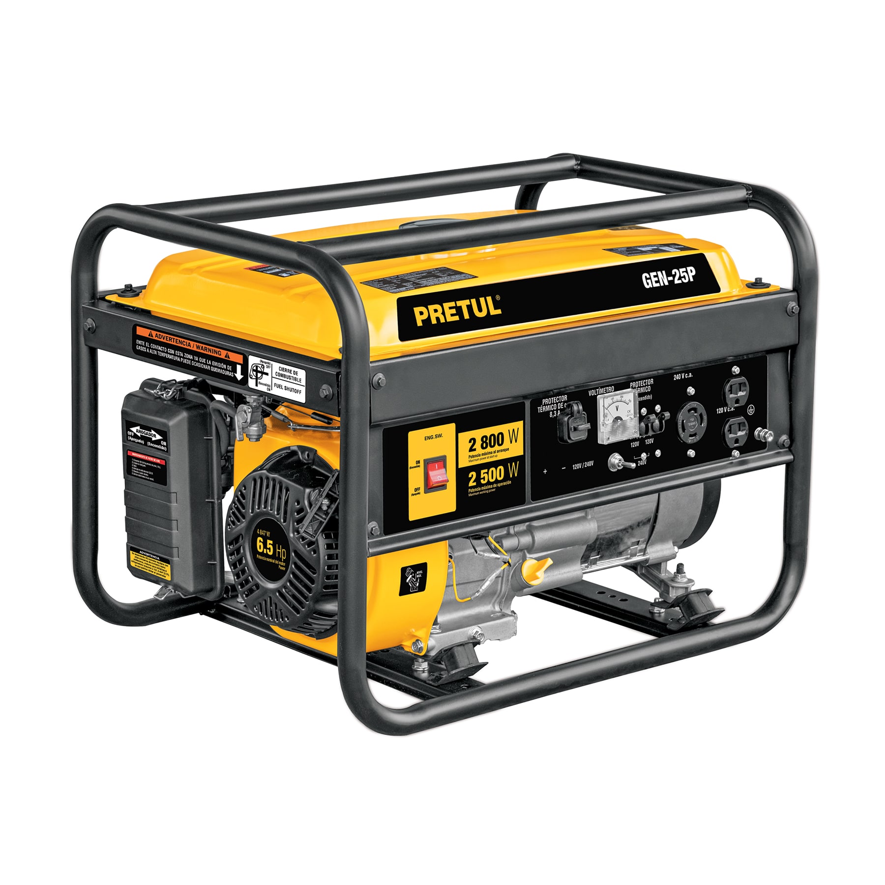 Generador portátil 2.5 kW motor a gasolina, PRETUL 26034